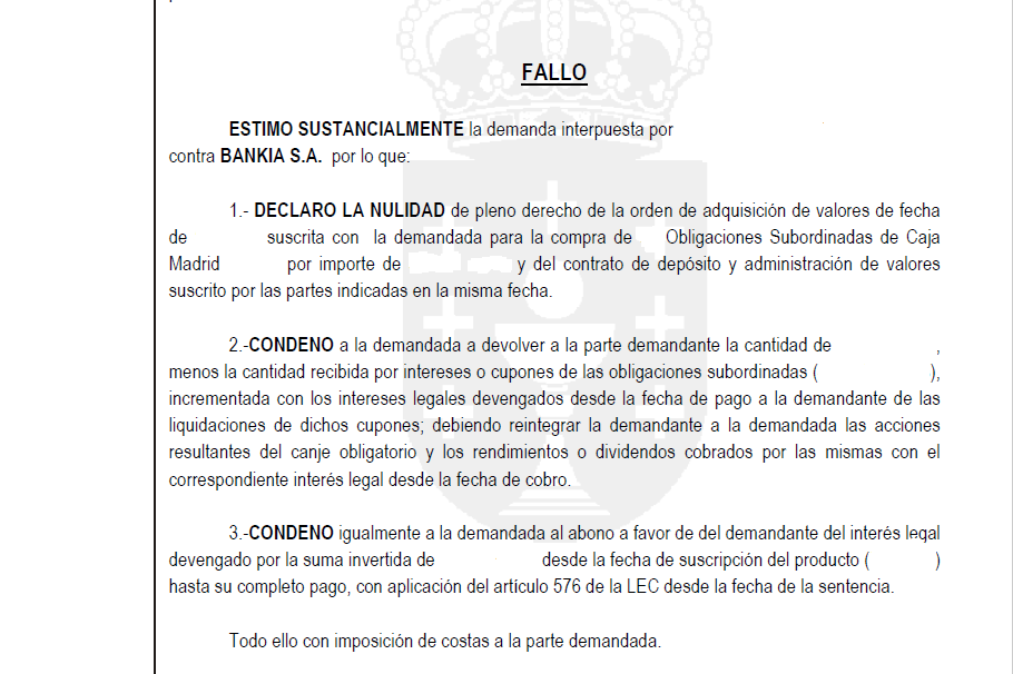 Sentencia Subordinadas Bankia
